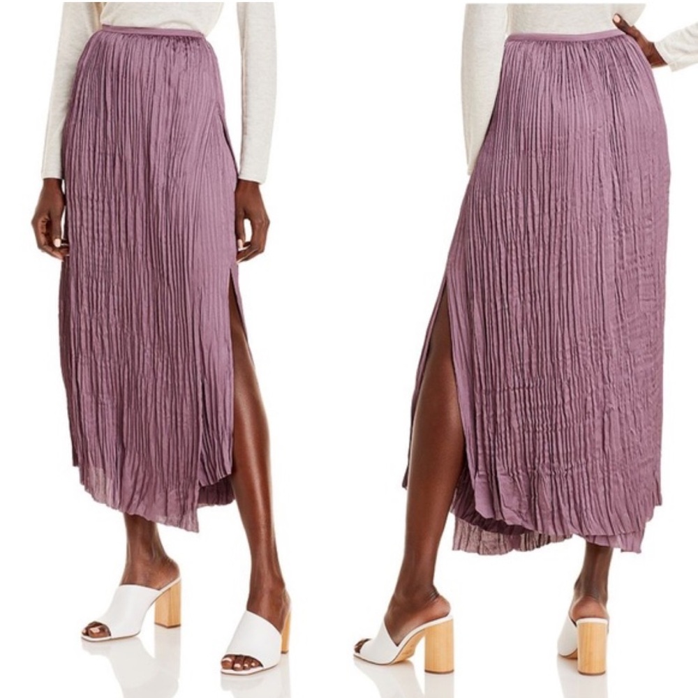 Vince Pleated Paneled Skirt In Fig size L